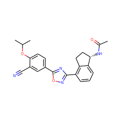 CC(=O)N[C@H]1CCc2c(-c3noc(-c4ccc(OC(C)C)c(C#N)c4)n3)cccc21 ZINC000117428802