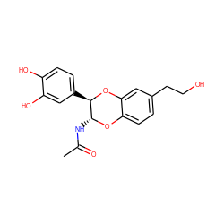 CC(=O)N[C@H]1Oc2ccc(CCO)cc2O[C@@H]1c1ccc(O)c(O)c1 ZINC000033997752