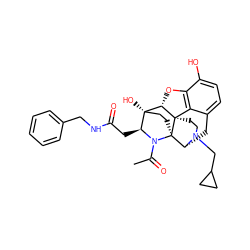 CC(=O)N1[C@@H](CC(=O)NCc2ccccc2)[C@]2(O)CC[C@]13[C@H]1Cc4ccc(O)c5c4[C@]3(CCN1CC1CC1)[C@H]2O5 ZINC000103145735