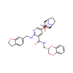 CC(=O)N1[C@@H]2C=C(c3cnc(NCc4ccc5c(c4)OCC5)c(C(=O)NC[C@H]4COc5ccccc5O4)c3)C[C@H]1CC2 ZINC000473135879