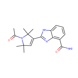 CC(=O)N1C(C)(C)C=C(c2nc3c(C(N)=O)cccc3[nH]2)C1(C)C ZINC000040392723