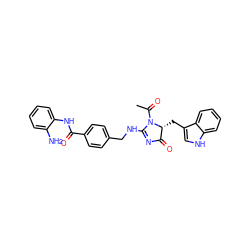 CC(=O)N1C(NCc2ccc(C(=O)Nc3ccccc3N)cc2)=NC(=O)[C@H]1Cc1c[nH]c2ccccc12 ZINC000096273677