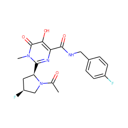 CC(=O)N1C[C@@H](F)C[C@H]1c1nc(C(=O)NCc2ccc(F)cc2)c(O)c(=O)n1C ZINC000058581543