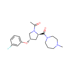 CC(=O)N1C[C@@H](Oc2cccc(F)c2)C[C@@H]1C(=O)N1CCCN(C)CC1 ZINC000049089574