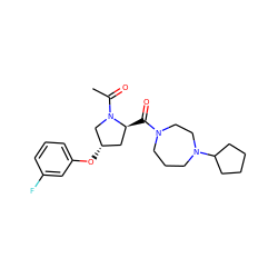 CC(=O)N1C[C@@H](Oc2cccc(F)c2)C[C@@H]1C(=O)N1CCCN(C2CCCC2)CC1 ZINC000049784846