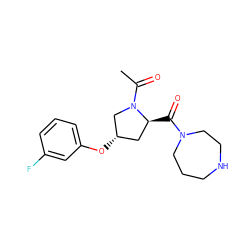 CC(=O)N1C[C@@H](Oc2cccc(F)c2)C[C@@H]1C(=O)N1CCCNCC1 ZINC000049113186