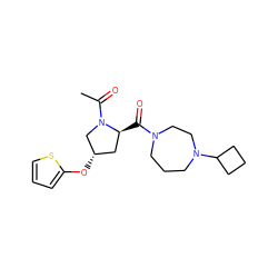 CC(=O)N1C[C@@H](Oc2cccs2)C[C@@H]1C(=O)N1CCCN(C2CCC2)CC1 ZINC000049784994