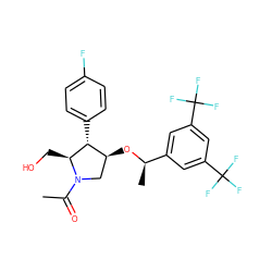 CC(=O)N1C[C@H](O[C@H](C)c2cc(C(F)(F)F)cc(C(F)(F)F)c2)[C@@H](c2ccc(F)cc2)[C@@H]1CO ZINC000049034487