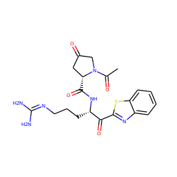 CC(=O)N1CC(=O)C[C@H]1C(=O)N[C@@H](CCCN=C(N)N)C(=O)c1nc2ccccc2s1 ZINC000013526026