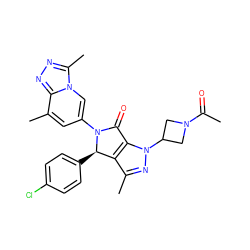 CC(=O)N1CC(n2nc(C)c3c2C(=O)N(c2cc(C)c4nnc(C)n4c2)[C@@H]3c2ccc(Cl)cc2)C1 ZINC000261161573