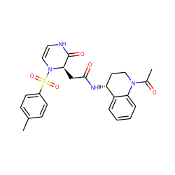 CC(=O)N1CC[C@@H](NC(=O)C[C@@H]2C(=O)NC=CN2S(=O)(=O)c2ccc(C)cc2)c2ccccc21 ZINC000073158674