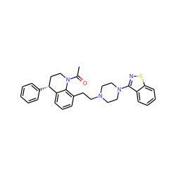 CC(=O)N1CC[C@@H](c2ccccc2)c2cccc(CCN3CCN(c4nsc5ccccc45)CC3)c21 ZINC000028527282