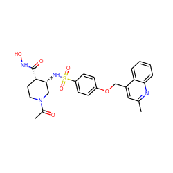 CC(=O)N1CC[C@H](C(=O)NO)[C@H](NS(=O)(=O)c2ccc(OCc3cc(C)nc4ccccc34)cc2)C1 ZINC000036486850