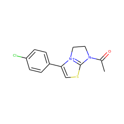 CC(=O)N1CC[n+]2c(-c3ccc(Cl)cc3)csc21 ZINC000013110963