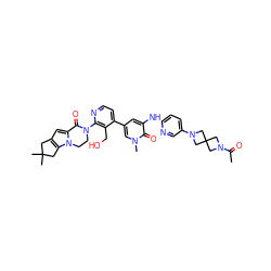 CC(=O)N1CC2(C1)CN(c1ccc(Nc3cc(-c4ccnc(N5CCn6c(cc7c6CC(C)(C)C7)C5=O)c4CO)cn(C)c3=O)nc1)C2 ZINC001772656665