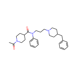 CC(=O)N1CCC(C(=O)N(CCCN2CCC(Cc3ccccc3)CC2)c2ccccc2)CC1 ZINC000000591080