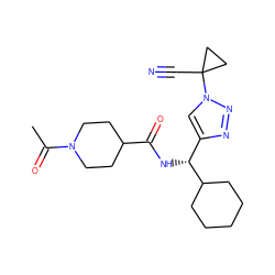 CC(=O)N1CCC(C(=O)N[C@H](c2cn(C3(C#N)CC3)nn2)C2CCCCC2)CC1 ZINC000095559318