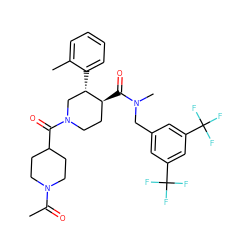 CC(=O)N1CCC(C(=O)N2CC[C@H](C(=O)N(C)Cc3cc(C(F)(F)F)cc(C(F)(F)F)c3)[C@@H](c3ccccc3C)C2)CC1 ZINC000073278277