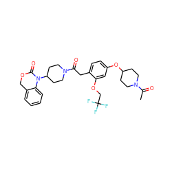 CC(=O)N1CCC(Oc2ccc(CC(=O)N3CCC(N4C(=O)OCc5ccccc54)CC3)c(OCC(F)(F)F)c2)CC1 ZINC000003922467