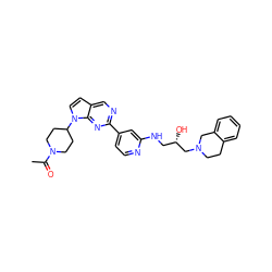 CC(=O)N1CCC(n2ccc3cnc(-c4ccnc(NC[C@H](O)CN5CCc6ccccc6C5)c4)nc32)CC1 ZINC000219729693