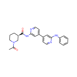 CC(=O)N1CCC[C@@H](C(=O)Nc2cc(-c3ccnc(Nc4ccccc4)c3)ccn2)C1 ZINC000028572123