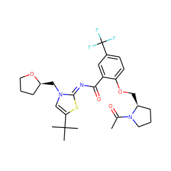 CC(=O)N1CCC[C@@H]1COc1ccc(C(F)(F)F)cc1C(=O)/N=c1\sc(C(C)(C)C)cn1C[C@H]1CCCO1 ZINC000169685384