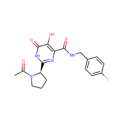 CC(=O)N1CCC[C@@H]1c1nc(C(=O)NCc2ccc(F)cc2)c(O)c(=O)[nH]1 ZINC000043014733