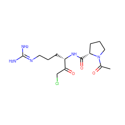 CC(=O)N1CCC[C@H]1C(=O)N[C@@H](CCCN=C(N)N)C(=O)CCl ZINC000026376212