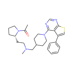 CC(=O)N1CCC[C@H]1CCN(C)CC1CCN(c2ncnc3scc(-c4ccccc4)c23)CC1 ZINC000146412907