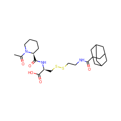 CC(=O)N1CCCC[C@H]1C(=O)N[C@@H](CSSCCNC(=O)C12CC3CC(CC(C3)C1)C2)C(=O)O ZINC000028093562