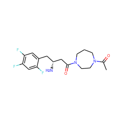 CC(=O)N1CCCN(C(=O)C[C@H](N)Cc2cc(F)c(F)cc2F)CC1 ZINC000040936296