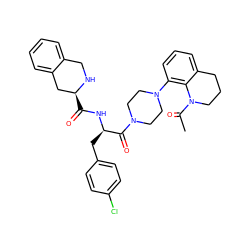 CC(=O)N1CCCc2cccc(N3CCN(C(=O)[C@@H](Cc4ccc(Cl)cc4)NC(=O)[C@H]4Cc5ccccc5CN4)CC3)c21 ZINC000028526407