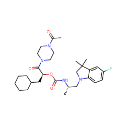 CC(=O)N1CCN(C(=O)[C@H](CC2CCCCC2)OC(=O)N[C@@H](C)CN2CC(C)(C)c3cc(F)ccc32)CC1 ZINC000014971898