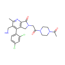 CC(=O)N1CCN(C(=O)CN2Cc3c(nc(C)c(CN)c3-c3ccc(Cl)cc3Cl)C2=O)CC1 ZINC000073139535