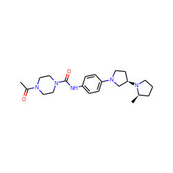 CC(=O)N1CCN(C(=O)Nc2ccc(N3CC[C@@H](N4CCC[C@H]4C)C3)cc2)CC1 ZINC000059260775