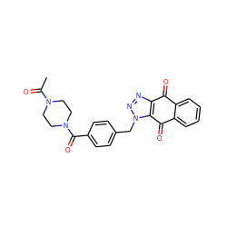 CC(=O)N1CCN(C(=O)c2ccc(Cn3nnc4c3C(=O)c3ccccc3C4=O)cc2)CC1 ZINC000473152909