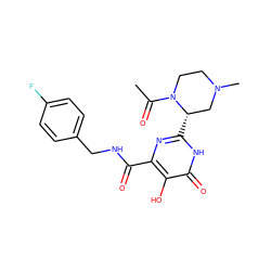 CC(=O)N1CCN(C)C[C@@H]1c1nc(C(=O)NCc2ccc(F)cc2)c(O)c(=O)[nH]1 ZINC000043120332