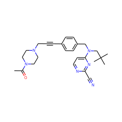 CC(=O)N1CCN(CC#Cc2ccc(CN(CC(C)(C)C)c3ccnc(C#N)n3)cc2)CC1 ZINC000029052033