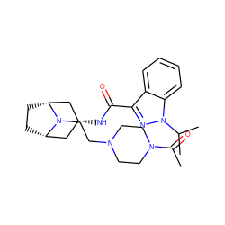 CC(=O)N1CCN(CCN2[C@H]3CC[C@@H]2C[C@H](NC(=O)c2nn(C(C)C)c4ccccc24)C3)CC1 ZINC000101514829