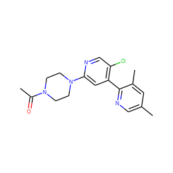 CC(=O)N1CCN(c2cc(-c3ncc(C)cc3C)c(Cl)cn2)CC1 ZINC000168488965