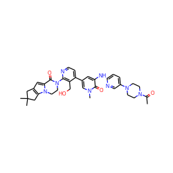 CC(=O)N1CCN(c2ccc(Nc3cc(-c4ccnc(N5CCn6c(cc7c6CC(C)(C)C7)C5=O)c4CO)cn(C)c3=O)nc2)CC1 ZINC001772601631