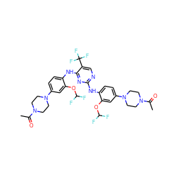 CC(=O)N1CCN(c2ccc(Nc3ncc(C(F)(F)F)c(Nc4ccc(N5CCN(C(C)=O)CC5)cc4OC(F)F)n3)c(OC(F)F)c2)CC1 ZINC001772621754