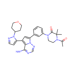 CC(=O)N1CCN(c2cccc(-c3cc(-c4ccnn4C4CCOCC4)c4c(N)ncnn34)c2)C(=O)C1(C)C ZINC001772622307