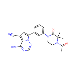 CC(=O)N1CCN(c2cccc(-c3cc(C#N)c4c(N)ncnn34)c2)C(=O)C1(C)C ZINC001772643294