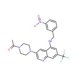 CC(=O)N1CCN(c2cnc3cc(C(F)(F)F)cc(NCc4cccc([N+](=O)[O-])c4)c3c2)CC1 ZINC000071329816