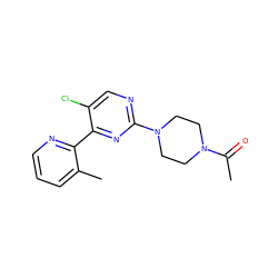 CC(=O)N1CCN(c2ncc(Cl)c(-c3ncccc3C)n2)CC1 ZINC000142306524