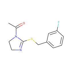 CC(=O)N1CCN=C1SCc1cccc(F)c1 ZINC000004119844