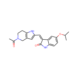 CC(=O)N1CCc2[nH]c(/C=C3\C(=O)Nc4ccc(OC(C)C)cc43)cc2C1 ZINC000096272944