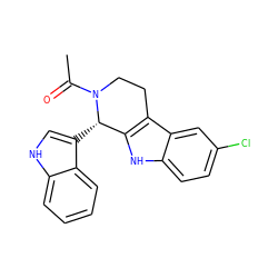 CC(=O)N1CCc2c([nH]c3ccc(Cl)cc23)[C@@H]1c1c[nH]c2ccccc12 ZINC000049803799