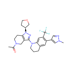 CC(=O)N1CCc2c(c(N3CCCc4cc(-c5cnn(C)c5)c(C(F)(F)F)cc43)nn2[C@H]2CCOC2)C1 ZINC001772588537